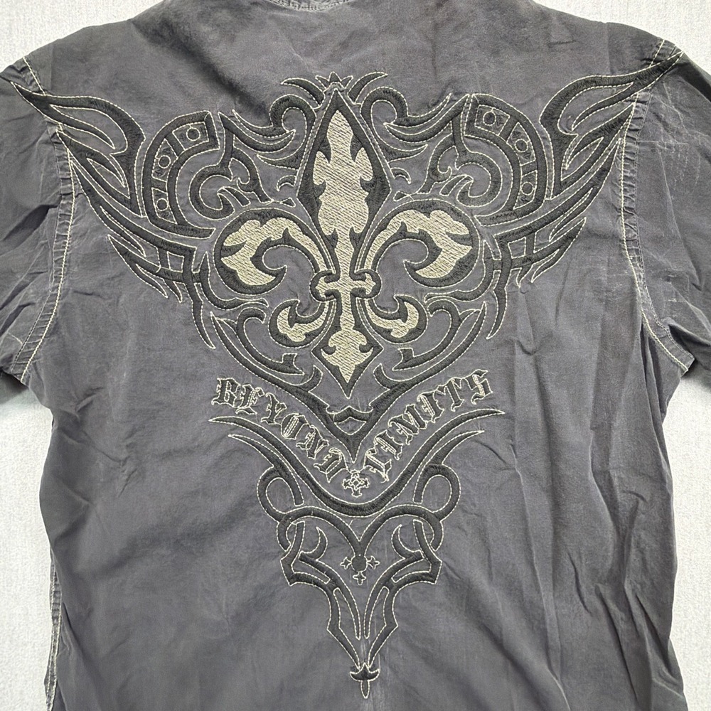 Roar Shirt Mens Large Black Strength Refined Embroidered Western Button Up